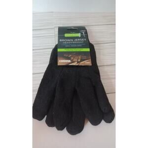 Cordova Heavy Weight Poly Blend Gloves Cotton Brown Jersey Large 9 Oz 14001
